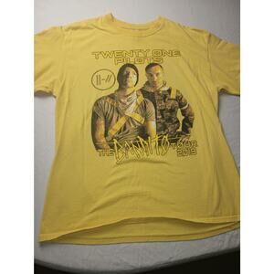 Twenty One Pilots Bandito Tour 2019 Band T-shirt Size Large Yellow Punk Hipster